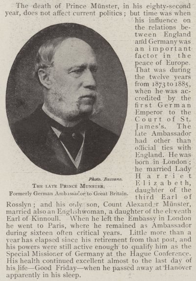 Edesmennyt prinssi Munster, entinen Saksan suurlähettiläs Isossa-Britanniassa tekijältä English Photographer