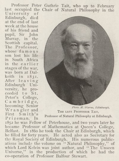 Edesmennyt professori Tait, luonnonfilosofian professori Edinburghissa tekijältä English Photographer