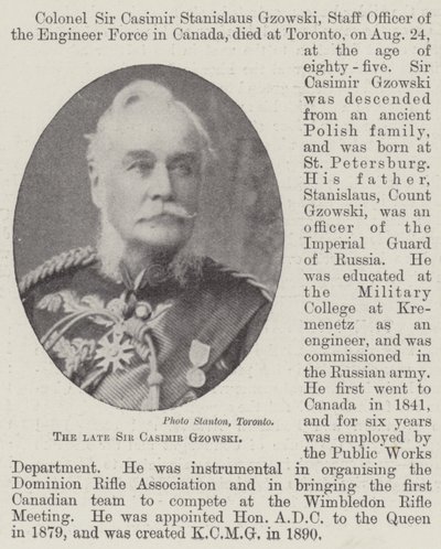 Edesmennyt Sir Casimir Gzowski tekijältä English Photographer