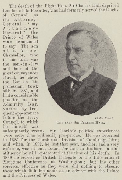 Edesmennyt Sir Charles Hall tekijältä English Photographer