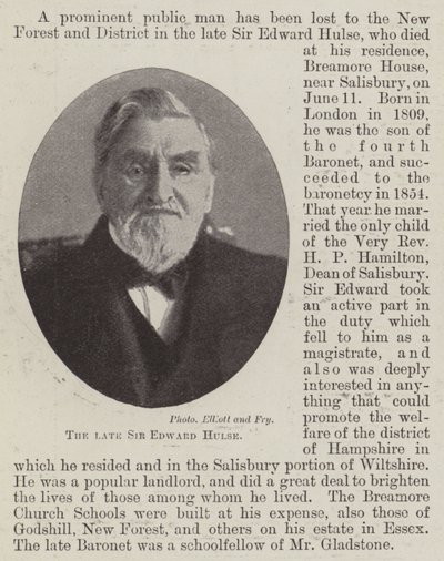 Edesmennyt Sir Edward Hulse tekijältä English Photographer
