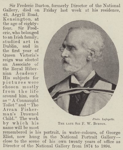 Edesmennyt Sir F W Burton tekijältä English Photographer
