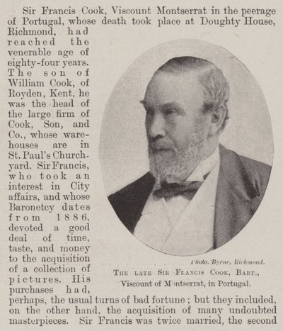 Edesmennyt Sir Francis Cook, Baronet, Montserratin varakreivi, Portugalissa tekijältä English Photographer
