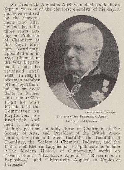 Edesmennyt Sir Frederick Abel, arvostettu kemisti tekijältä English Photographer