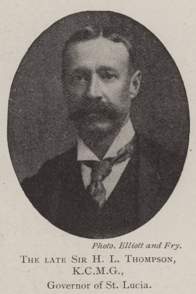 Edesmennyt Sir H L Thompson, KCMG, St Lucian kuvernööri tekijältä English Photographer