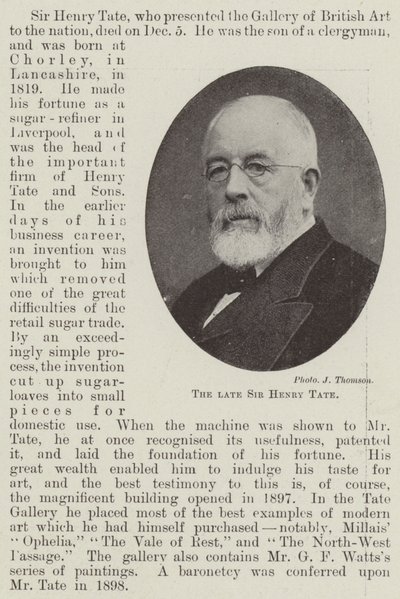 Edesmennyt Sir Henry Tate tekijältä English Photographer