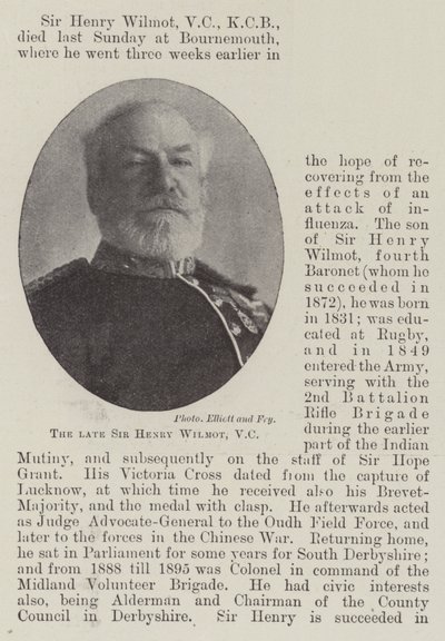 Edesmennyt Sir Henry Wilmot, VC tekijältä English Photographer