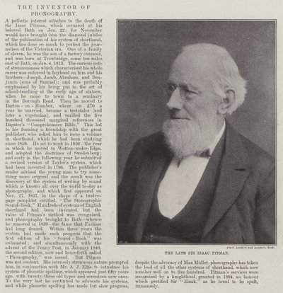 Edesmennyt Sir Isaac Pitman tekijältä English Photographer
