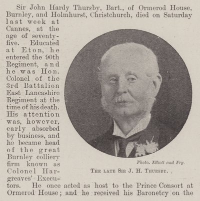 Edesmennyt Sir J H Thursby tekijältä English Photographer
