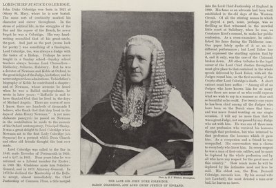 Edesmennyt Sir John Duke Coleridge, Baron Coleridge ja Englannin ylituomari tekijältä English Photographer