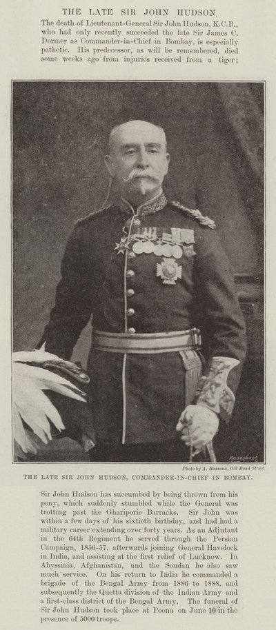 Edesmennyt Sir John Hudson, Bombayn komentaja tekijältä English Photographer