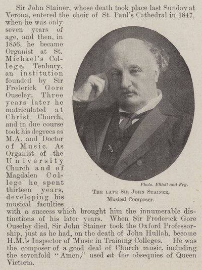Edesmennyt Sir John Stainer, musiikillinen säveltäjä tekijältä English Photographer