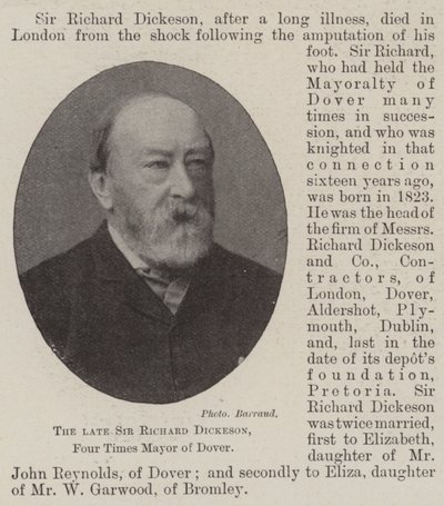 Edesmennyt Sir Richard Dickeson, Doverin nelinkertainen pormestari tekijältä English Photographer