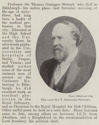 Edesmennyt Sir T Grainger Stewart tekijältä English Photographer