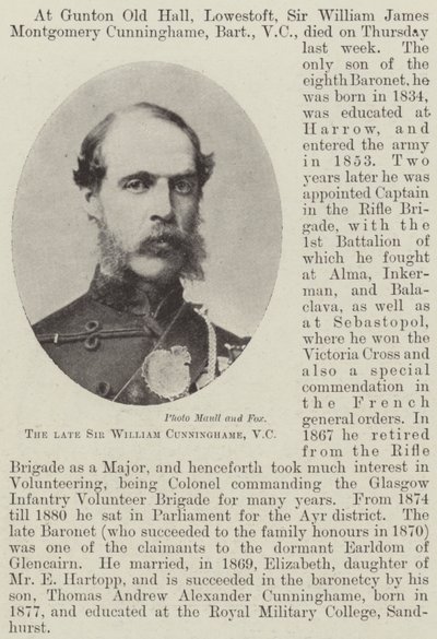 Edesmennyt Sir William Cunninghame, VC tekijältä English Photographer