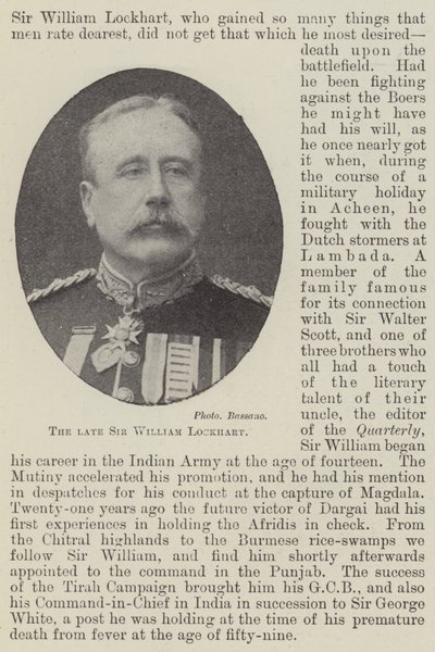 Edesmennyt Sir William Lockhart tekijältä English Photographer