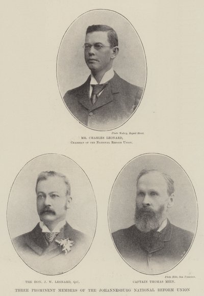 Kolme Johannesburgin kansallisen uudistusliiton merkittävää jäsentä tekijältä English Photographer