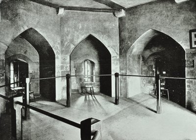 Tower of London, Tower Hill: valtion vankilahuone Beauchamp Towerissa, 1895 tekijältä English Photographer