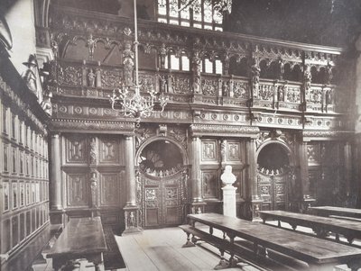 Näkymä Middle Temple Hallin sisätiloihin, Lontoo, 1885 tekijältä English Photographer