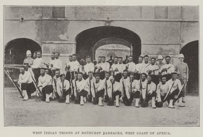 Länsi-Intian joukot Bathurst Barracksissa, Afrikan länsirannikolla tekijältä English Photographer