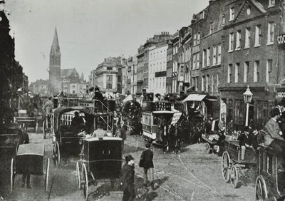 Whitechapel High Street, katsoen itään, 1890 tekijältä English Photographer