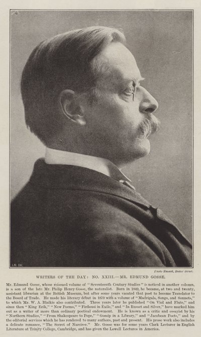 Päivän kirjoittajat, herra Edmund Gosse tekijältä English Photographer