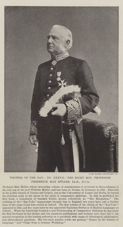 Päivän kirjoittajat, oikea professori Frederick Max Muller, LLD, DCL tekijältä English Photographer