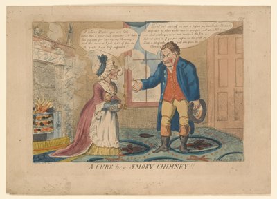 LÄÄKÄ SAVUVAN PIIPPUUN!!, piirtänyt G. M. Woodward, 1808 (käsinvärinen kaiverrus) tekijältä English School
