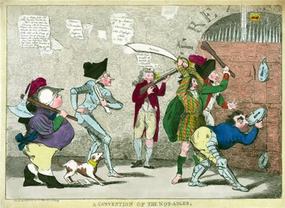 A Convention of the Not-Ables, pub. 1787 (käsinvärinen kaiverrus) tekijältä English School