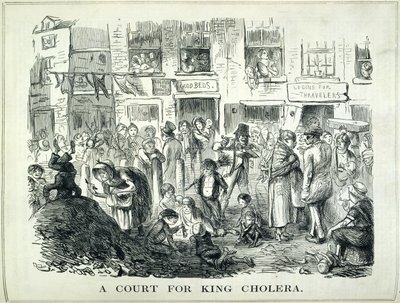 A Court for King Cholera, kuvitus teoksesta "Punch", 25. syyskuuta 1852 (litho) tekijältä English School