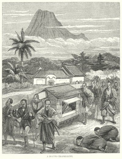 Daimio matkalla (kaiverrus) tekijältä English School