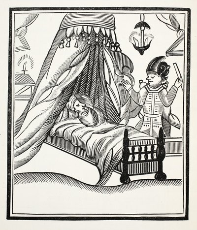 Täydellinen, tosi ja erityinen kertomus, kuvitus John Ashtonin kirjasta Chap-books of the Eightenth Century, pub. 1882 tekijältä English School