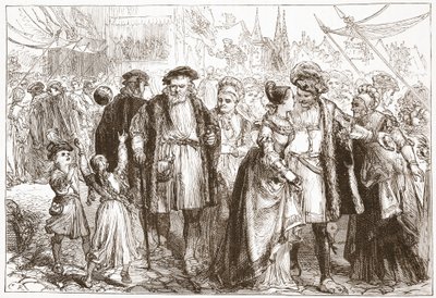 Gaalapäivä Nürnbergissä: aika, kuudestoista vuosisata, esimerkki James Aitken Wylien (1808-1890) teoksesta The History of Protestantism, pub. 1878 tekijältä English School