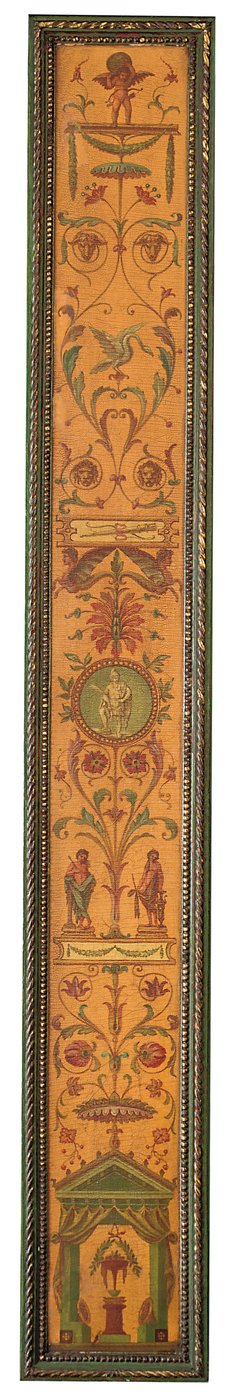 George III -tyylinen kirjahylly, n. 1880 (kullattu, vihreä ja monivärinen puu) tekijältä English School