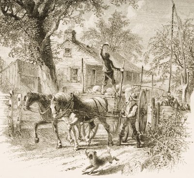 Homestead Kansasissa, American Picturesista, julkaisija The Religious Tract Society, 1876 tekijältä English School