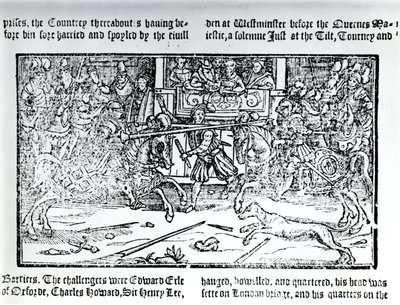 Joustoturnaus, Holinshedin "Englannin kronikoista", 1577. tekijältä English School