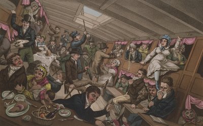 A Margate Packet - The Effects of a Squall or Sudden Shift of Ballast, julkaisija G. Humphrey, Lontoo, 6. marraskuuta 1821 tekijältä English School