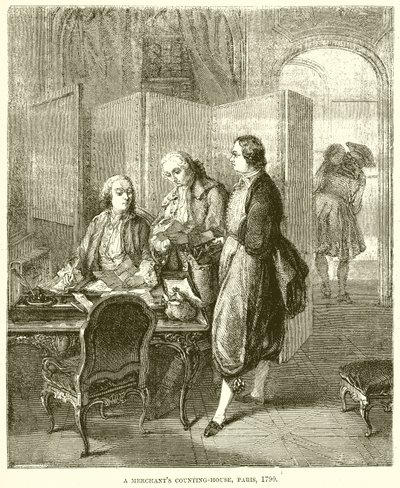 Kauppiaiden laskentatalo, Pariisi, 1790 tekijältä English School