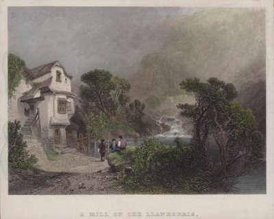 Mill on the Llanberris (värillinen kaiverrus) tekijältä English School