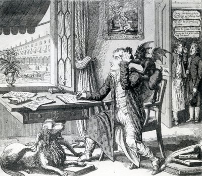 Jalo runoilija - Raapii ideoitaan, julkaissut J. Johnston, 1823 tekijältä English School