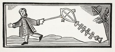 Paperileija, joka sopii korkeaan ilmaan, kuvitus John Ashtonin pubista Chap-books of the Eightenth Century. 1882 tekijältä English School