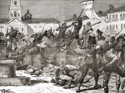 Republikaanien kapina Malagassa, Espanjassa kunniakkaan vallankumouksen aikana (La Gloriosa tekijältä English School