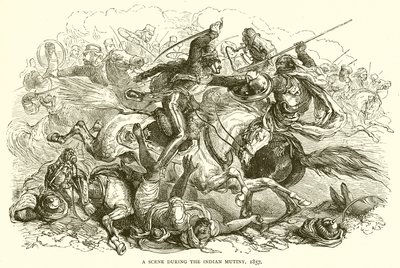 Kohtaus Intian kapinan aikana, 1857 tekijältä English School