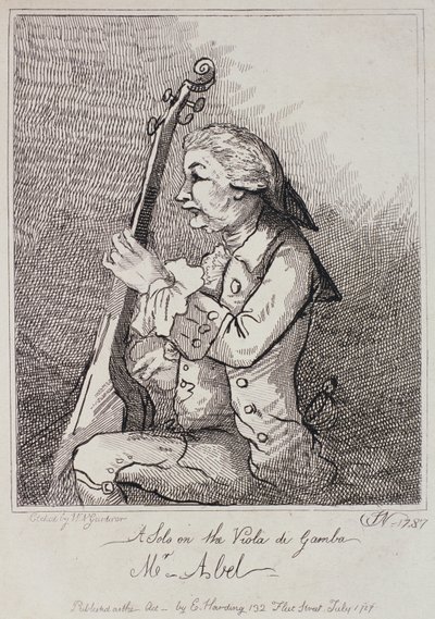 Solo Viola da Gamballa, Carl Friedrich Abel (1723-87), kaiverrus William Nelson Gardiner (1766-1814) 1787 tekijältä English School