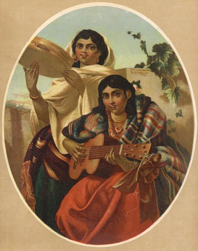 Espanjalainen duetto (chromolitho) tekijältä English School