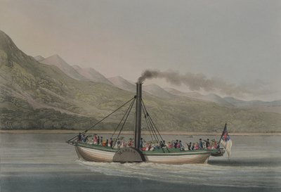 A Trip up Loch Lomond, kaiverrus G. Hunt, noin 1830-luku (värikaiverrus) tekijältä English School
