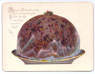 Viktoriaaninen uudenvuoden kortti nuoresta naisesta lesken rikkaruohossa, n. 1880 (väri litho) tekijältä English School