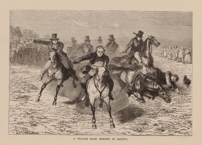 Kylän kilpa-ajotapahtuma Saksin osavaltiossa (kaiverrus) tekijältä English School