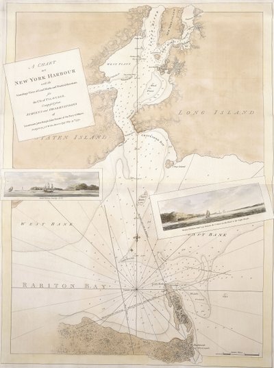Kartta New Yorkin satamasta, 1774-1779 tekijältä English School