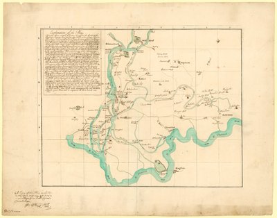 Kopio suunnitelmasta, joka suunniteltiin vuonna 1721 uuden joen tuomiseksi Uxbridgestä, korjattu, 6. helmikuuta 1766 tekijältä English School